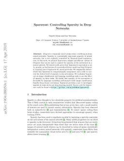 Sparseout: Controlling Sparsity in Deep Networks