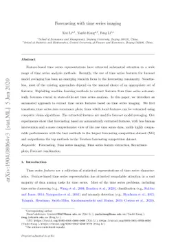 Forecasting with time series imaging