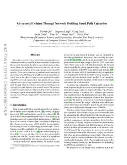 Adversarial Defense Through Network Profiling Based Path Extraction