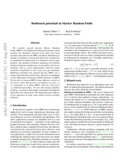 Bottleneck potentials in Markov Random Fields