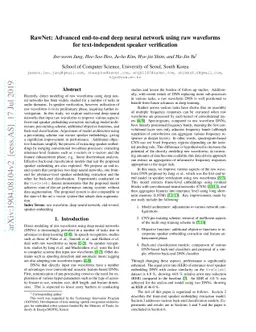 RawNet: Advanced end-to-end deep neural network using raw waveforms for
  text-independent speaker verification
