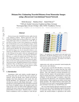 DistanceNet: Estimating Traveled Distance from Monocular Images using a
  Recurrent Convolutional Neural Network