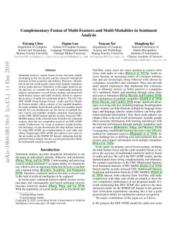 Complementary Fusion of Multi-Features and Multi-Modalities in Sentiment
  Analysis
