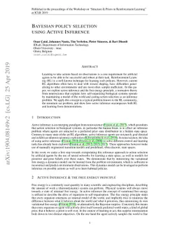 Bayesian policy selection using active inference