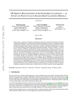 3D Object Recognition with Ensemble Learning --- A Study of Point
  Cloud-Based Deep Learning Models
