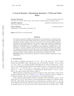 X-Armed Bandits: Optimizing Quantiles, CVaR and Other Risks