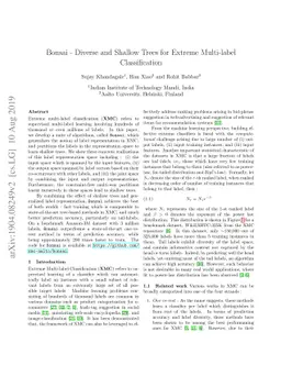 Bonsai -- Diverse and Shallow Trees for Extreme Multi-label
  Classification