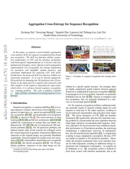 Aggregation Cross-Entropy for Sequence Recognition