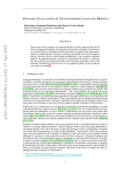 Dynamic Evaluation of Transformer Language Models