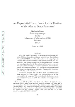 An Exponential Lower Bound for the Runtime of the cGA on Jump Functions