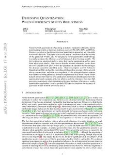 Defensive Quantization: When Efficiency Meets Robustness