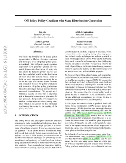 Off-Policy Policy Gradient with State Distribution Correction