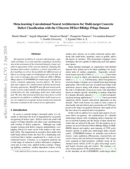 Meta-learning Convolutional Neural Architectures for Multi-target
  Concrete Defect Classification with the COncrete DEfect BRidge IMage Dataset