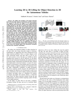 Learning 2D to 3D Lifting for Object Detection in 3D for Autonomous
  Vehicles
