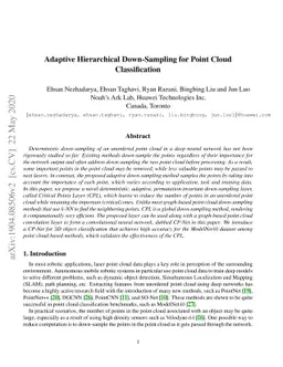 Adaptive Hierarchical Down-Sampling for Point Cloud Classification