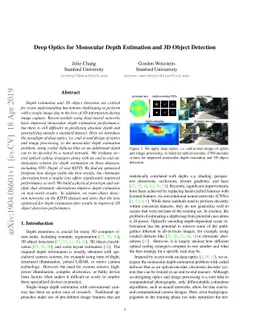 Deep Optics for Monocular Depth Estimation and 3D Object Detection