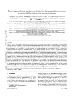 Uncovering convolutional neural network decisions for diagnosing
  multiple sclerosis on conventional MRI using layer-wise relevance propagation