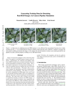 Generating Training Data for Denoising Real RGB Images via Camera
  Pipeline Simulation