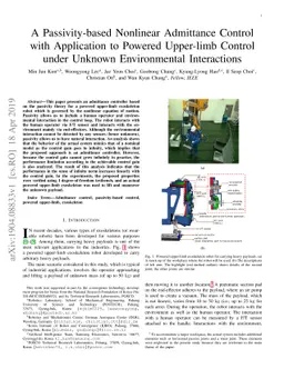 A Passivity-based Nonlinear Admittance Control with Application to
  Powered Upper-limb Control under Unknown Environmental Interactions