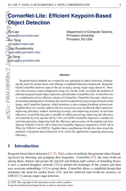 CornerNet-Lite: Efficient Keypoint Based Object Detection
