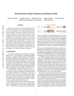 Deep Parametric Shape Predictions using Distance Fields