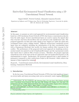 End-to-End Environmental Sound Classification using a 1D Convolutional
  Neural Network