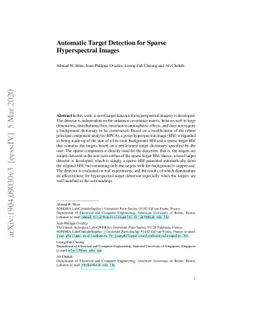 Automatic Target Detection for Sparse Hyperspectral Images