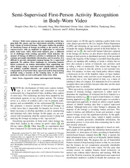 Semi-Supervised First-Person Activity Recognition in Body-Worn Video