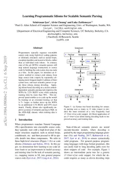 Learning Programmatic Idioms for Scalable Semantic Parsing