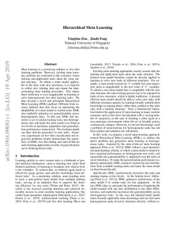 Hierarchical Meta Learning