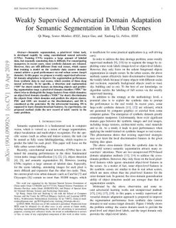 Weakly Supervised Adversarial Domain Adaptation for Semantic
  Segmentation in Urban Scenes