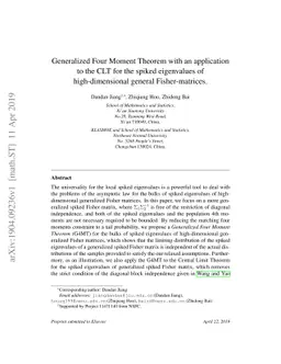Generalized Four Moment Theorem with an application to the CLT for the
  spiked eigenvalues of high-dimensional general Fisher-matrices