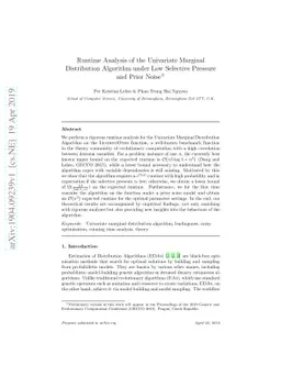 Runtime Analysis of the Univariate Marginal Distribution Algorithm under
  Low Selective Pressure and Prior Noise