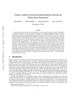 Contact-Aided Invariant Extended Kalman Filtering for Robot State
  Estimation