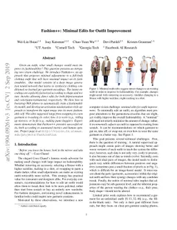 Fashion++: Minimal Edits for Outfit Improvement