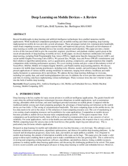 Deep Learning on Mobile Devices - A Review