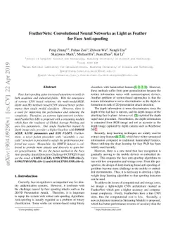 FeatherNets: Convolutional Neural Networks as Light as Feather for Face
  Anti-spoofing