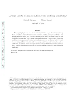 Average Density Estimators: Efficiency and Bootstrap Consistency