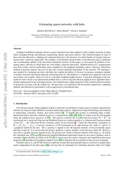 Estimating Sparse Networks with Hubs