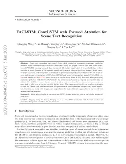FACLSTM: ConvLSTM with Focused Attention for Scene Text Recognition