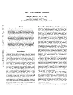 Cubic LSTMs for Video Prediction