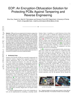 EOP: An Encryption-Obfuscation Solution for Protecting PCBs Against
  Tampering and Reverse Engineering
