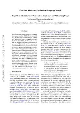 Few-Shot NLG with Pre-Trained Language Model