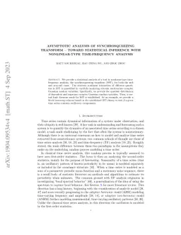 Asymptotic analysis of synchrosqueezing transform -- toward statistical
  inference with nonlinear-type time-frequency analysis
