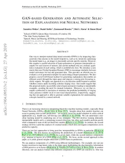 GAN-based Generation and Automatic Selection of Explanations for Neural
  Networks
