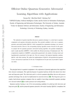 Efficient Online Quantum Generative Adversarial Learning Algorithms with
  Applications