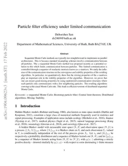Particle filter efficiency under limited communication