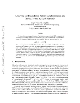 Achieving the Bayes Error Rate in Synchronization and Block Models by
  SDP, Robustly