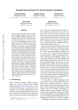 Dynamic Past and Future for Neural Machine Translation
