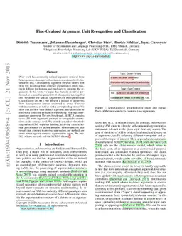Fine-Grained Argument Unit Recognition and Classification